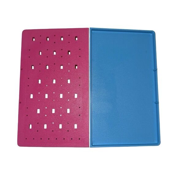 The Earring Book Plastic Layered Jewelry Organizer Case USA VTG 80s Classic - Picture 6 of 12